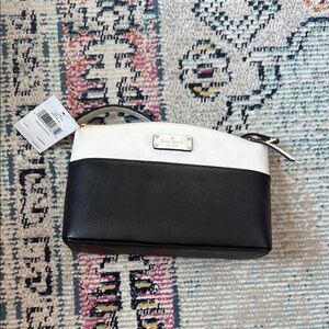 Kate Spade Black and White Color-Blocked Wristlet